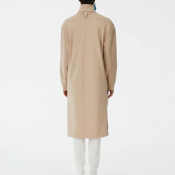 Tibi Punto Milano Turtleneck T-Shirt Dress XS Runs Large Beige Knee Length - Picture 3 of 13